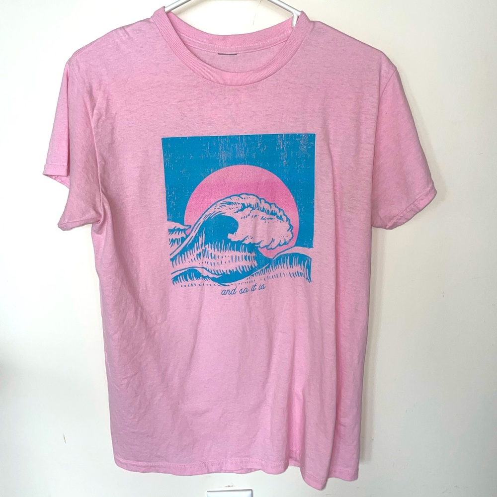 Pink Tee “And so it is”, unisex Small